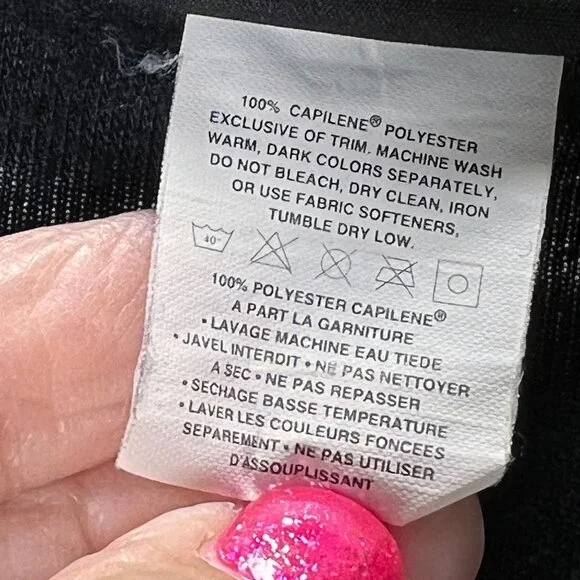 Vtg Patagonia Capilene Black Henley Shirt Snap Large Base Layer Long Sleeve USA - Picture 5 of 9